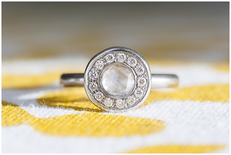 Indoor Engagement Session - Round engagement ring