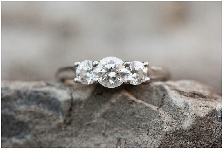 Three stone engagement ring