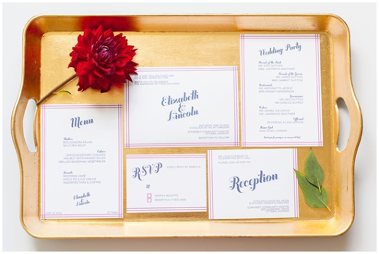 Ottawa Wedding Stationary - Ivy Stripe