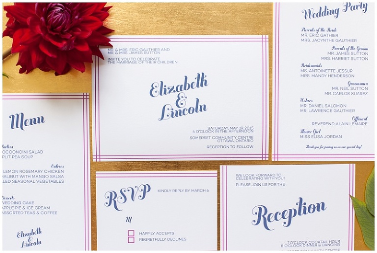 Ottawa Wedding Stationary - Ivy Stripe