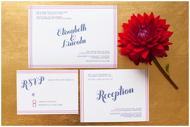 Ottawa Wedding Stationary - Ivy Stripe
