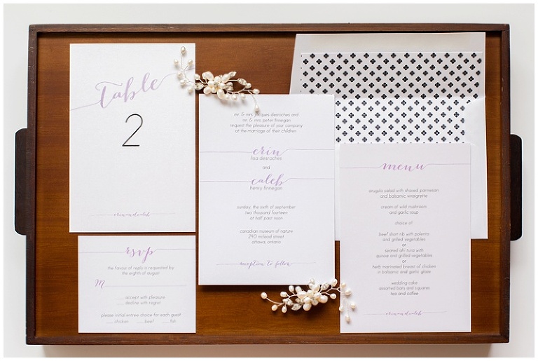 Ottawa Wedding Stationary - Ivy Stripe