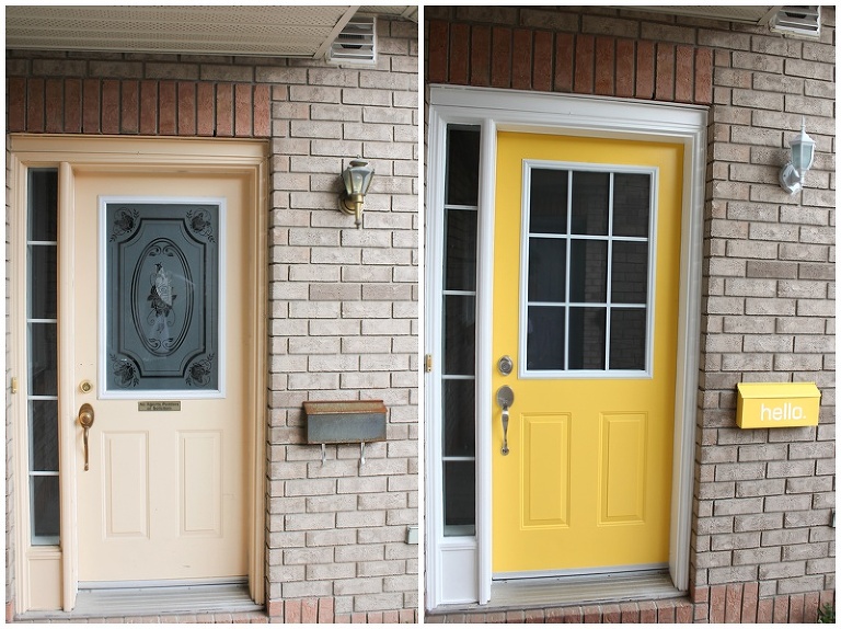 Yellow Front Door Makeover