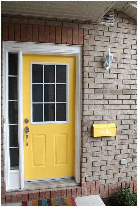 Yellow Front Door Makeover