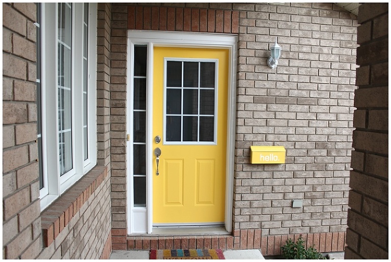 Yellow Front Door Makeover