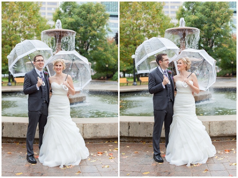 Wedding Party Photos with Umbrellas