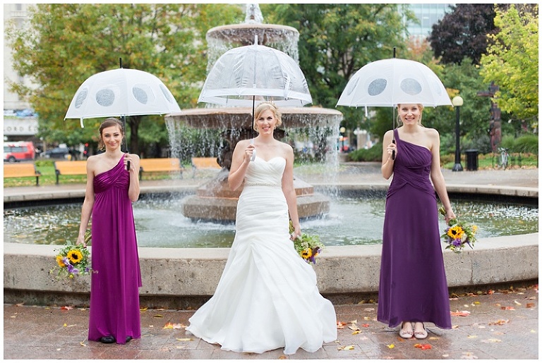 Wedding Party Photos with Umbrellas