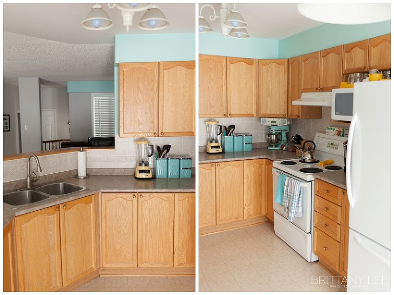 kitchen renovation - white and tourquoise kitchen  