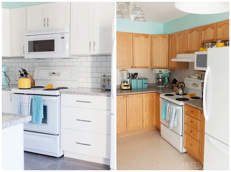 DIY White Kitchen Renovation - before and after