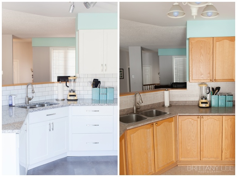 DIY White Kitchen Renovation - before and after