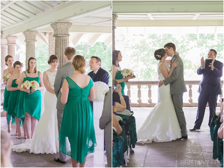 Wedding ceremony under Pavilion at Rockcliffe Park
