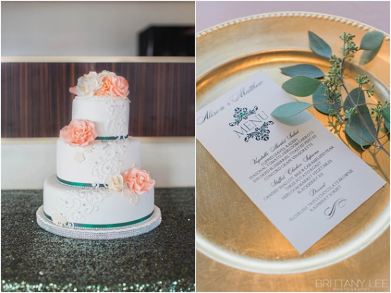 Gold and green wedding decor