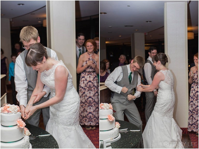 Wedding cake cutting