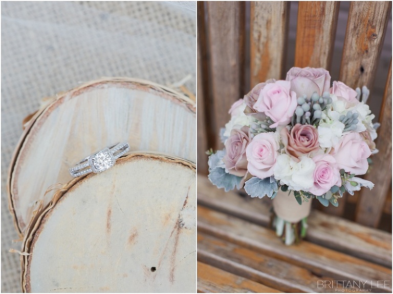 Rustic pink wedding bouquet