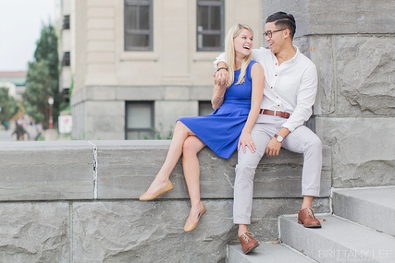Engagement session at Tabaret Hall, Univeristy of Ottawa