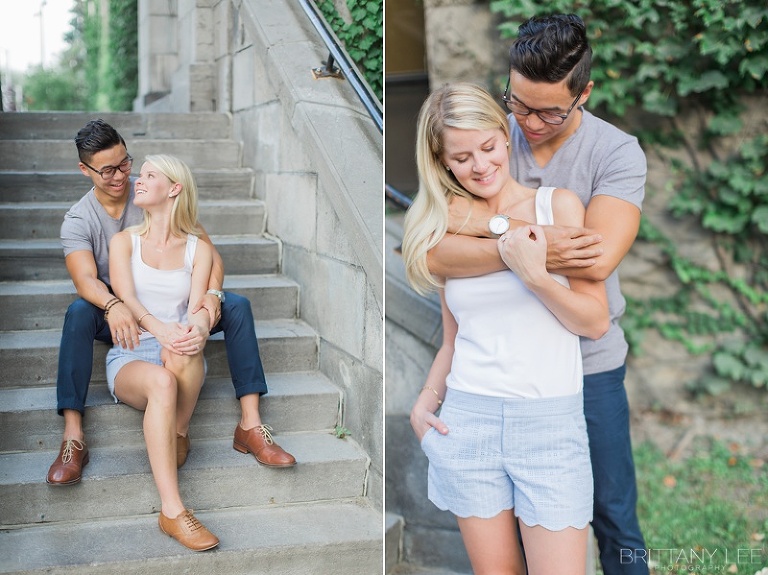 Engagement session at Tabaret Hall, Univeristy of Ottawa - Causal outfits
