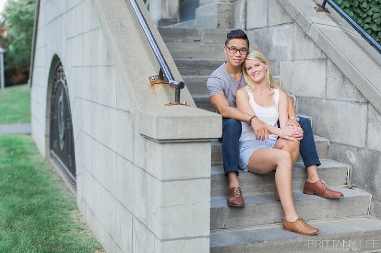 Engagement session at Tabaret Hall, Univeristy of Ottawa - Causal outfits