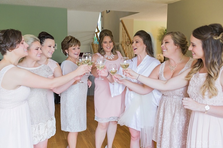 Mismatched blush Bridesmaid dresses