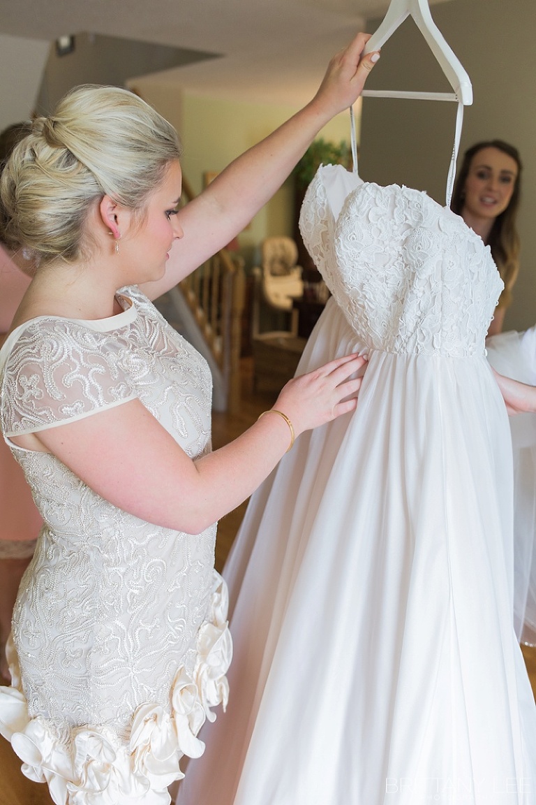 Bride getting ready with Bridesmaids