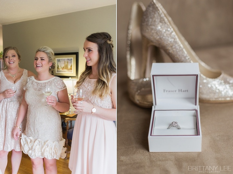 Bride getting ready with Bridesmaids
