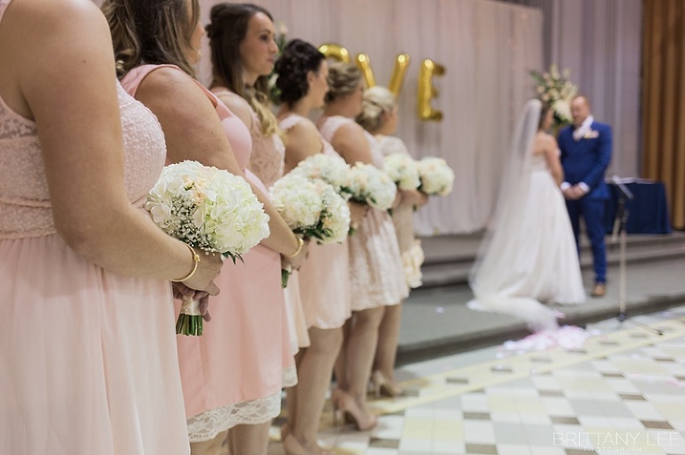 Ceremony at Tabaret Hall - blush and blue