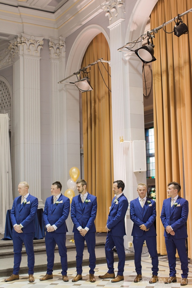 Ceremony at Tabaret Hall - blush and blue