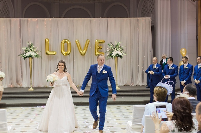 Ceremony at Tabaret Hall - blush and blue