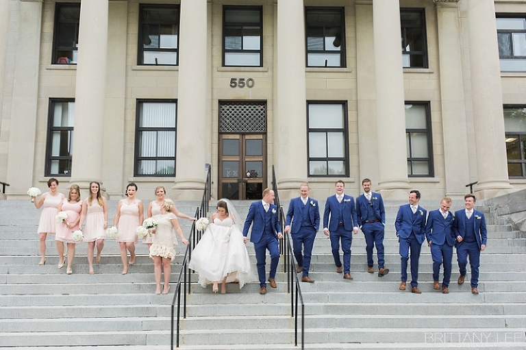 Ceremony at Tabaret Hall - blush and blue