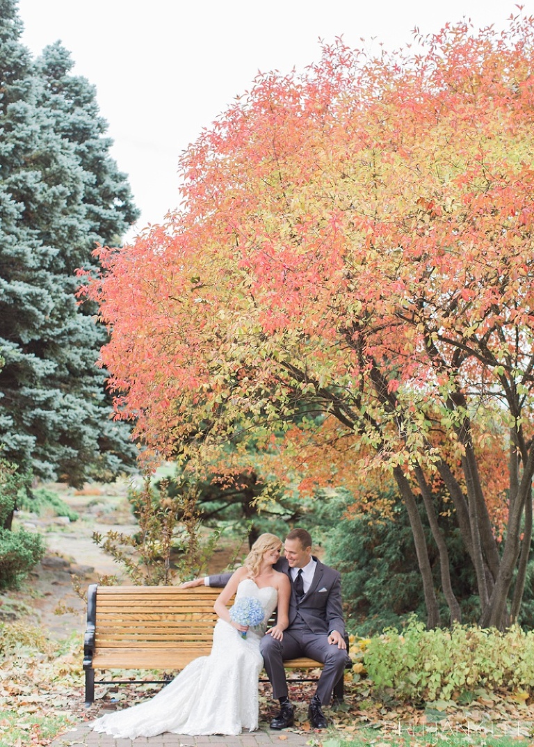 Ottawa Fall wedding at Dow's lake - Bride and Groom at Ottawa Arboretum 