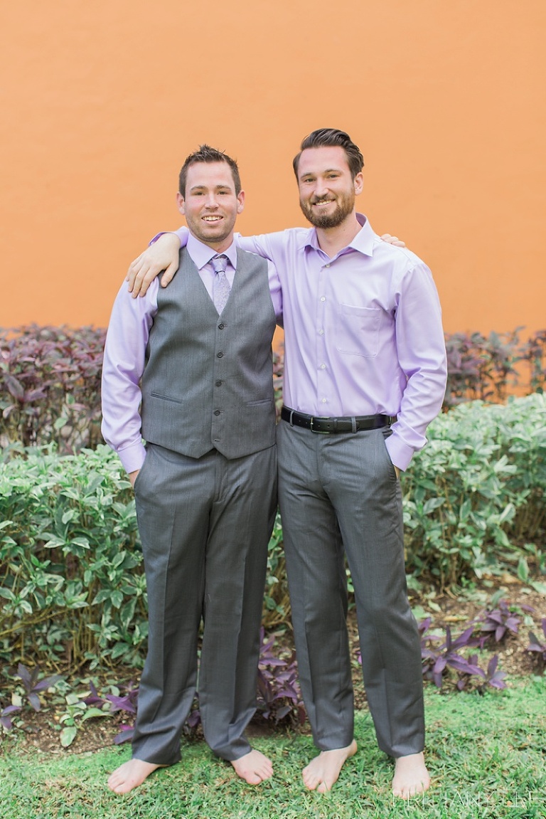 Groom and his brother at destination wedding