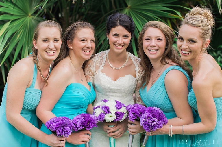 bridesmaids at destination wedding in Mexico