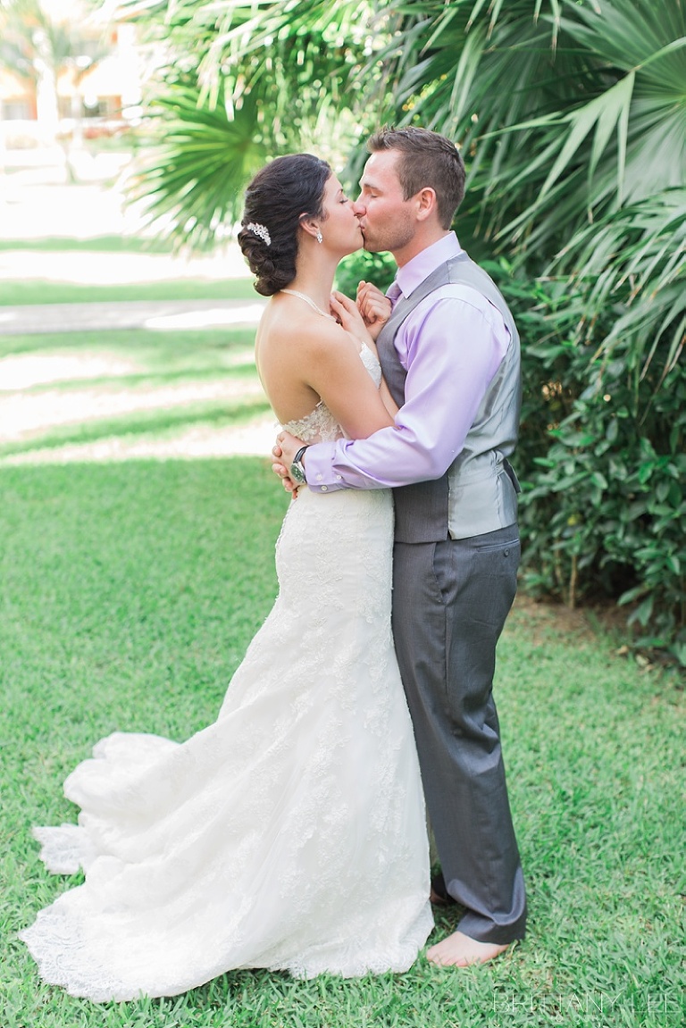 Bride and Groom at first look - destination wedding in Mexico
