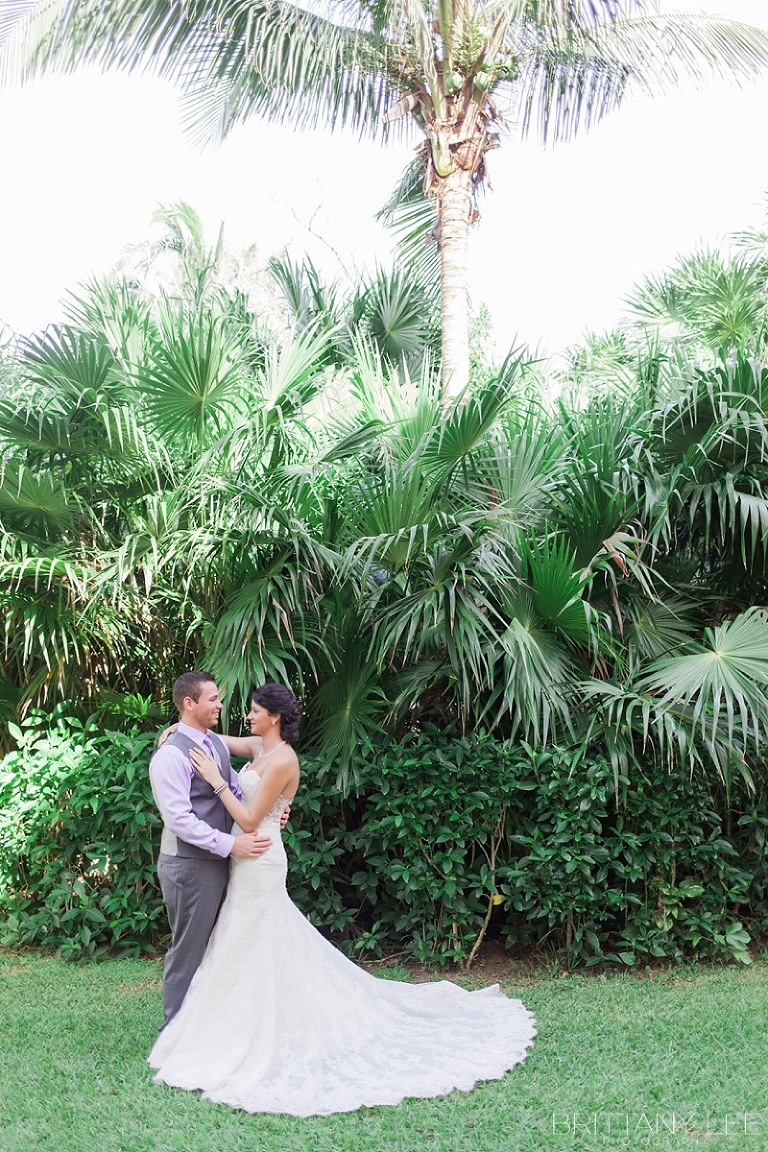 Bride and Groom at first look - destination wedding in Mexico