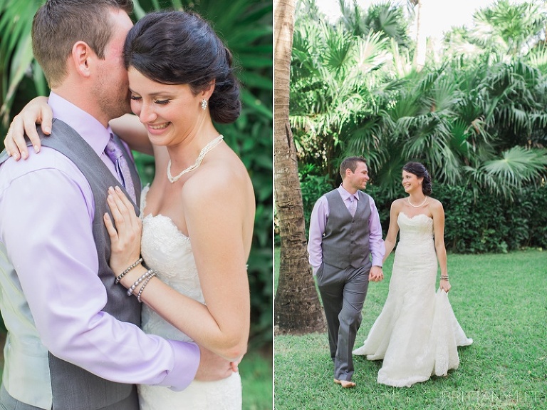 Bride and Groom at first look - destination wedding in Mexico