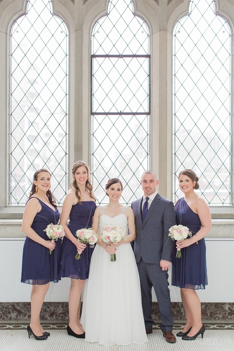 Bride and bridal party at Museum of Nature wedding photos