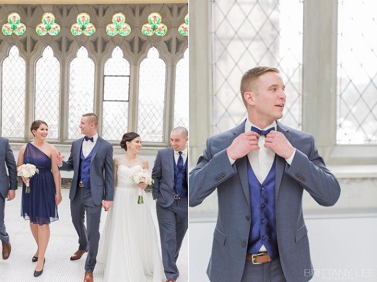 Ottawa wedding photographer - bridal party in navy and blush