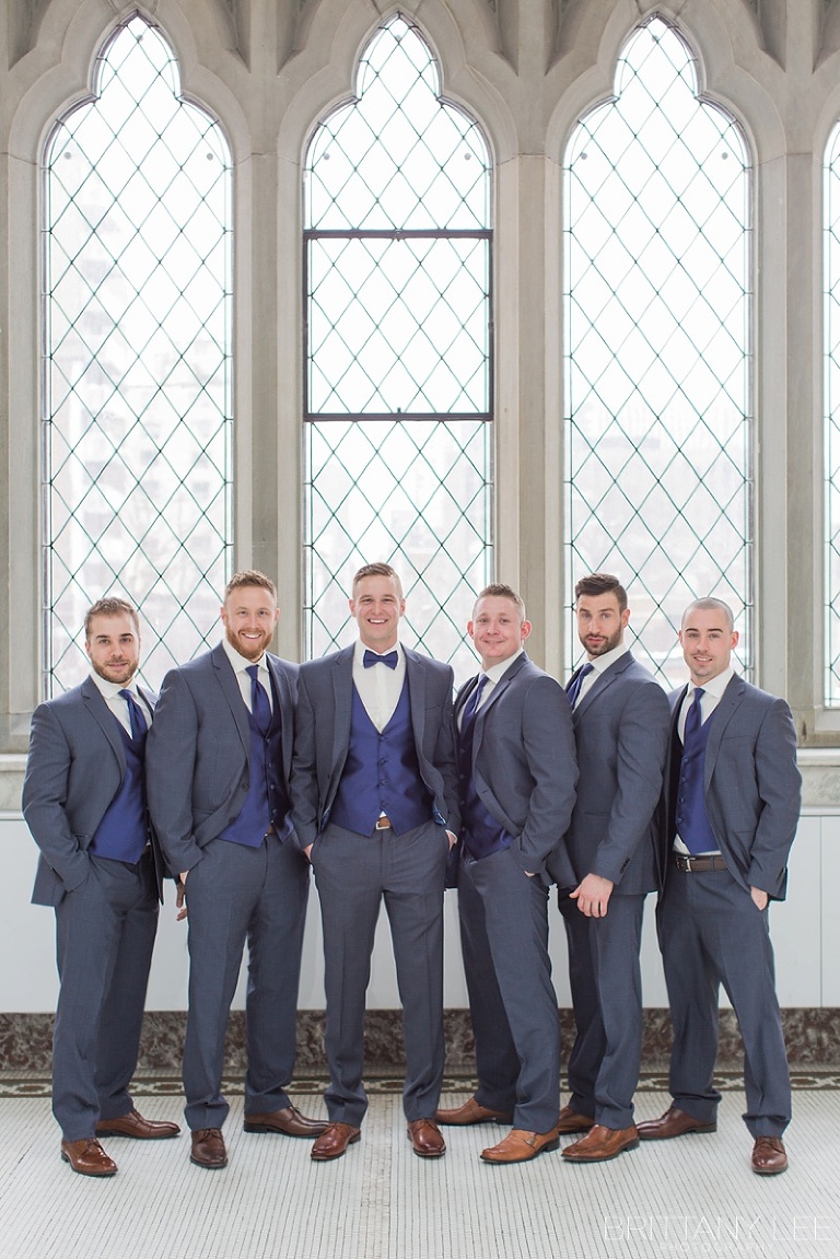 Groomsmen in navy suits at Ottawa Wedding