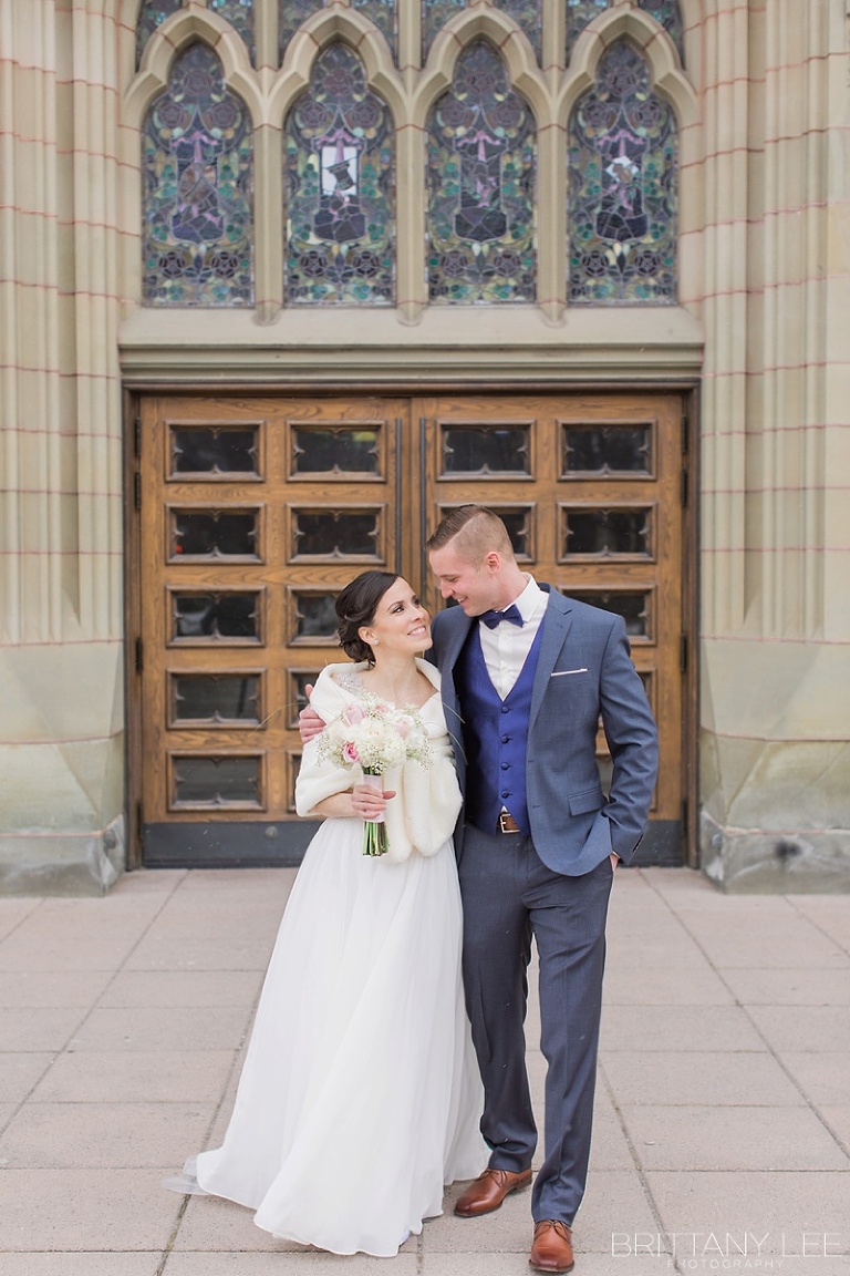 Bride and Groom - Ottawa winter wedding photographer at Lord Elgin Hotel