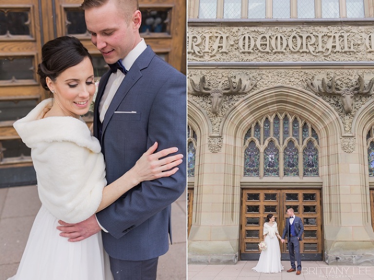 Bride and Groom - Ottawa winter wedding photographer at Lord Elgin Hotel