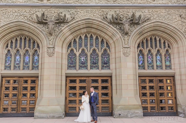 Bride and Groom - Ottawa winter wedding photographer at Lord Elgin Hotel