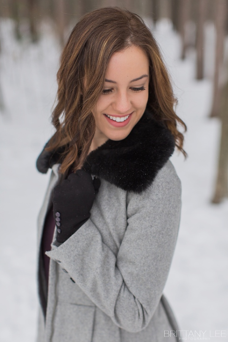 Ottawa winter portrait session in forrest