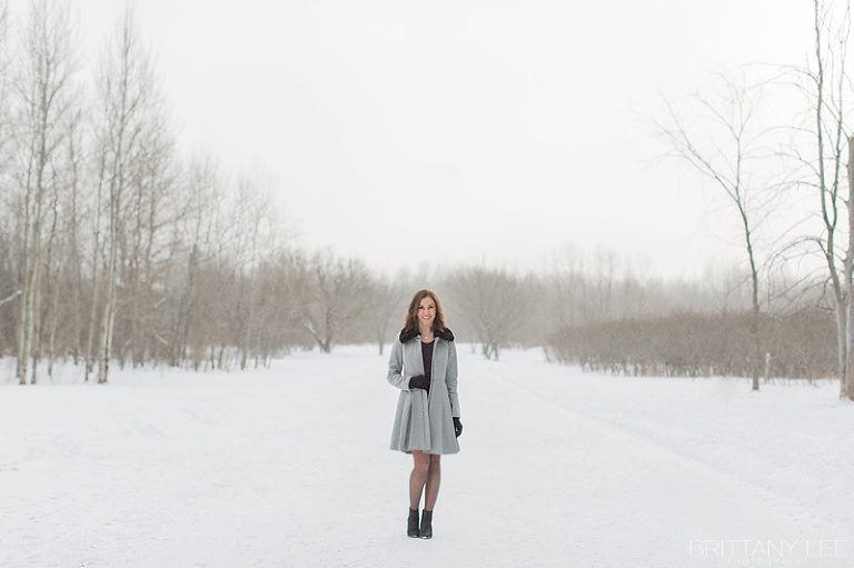 Ottawa winter portrait session in forrest