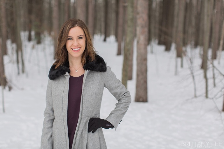 Ottawa winter portrait session in forrest
