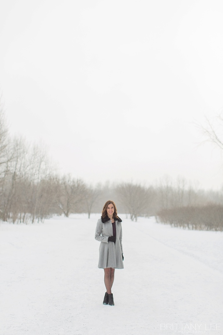 Ottawa winter portrait session in forrest
