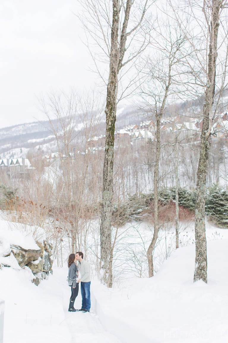 Mont Tremblant Winter Maternity Photos - ski hill in the background