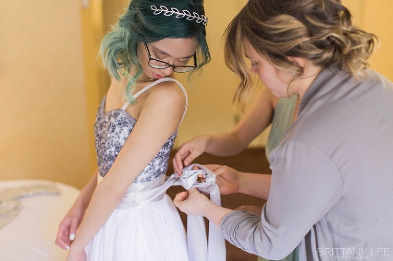 Bride getting ready the morning of wedding - Sheraton Hotel