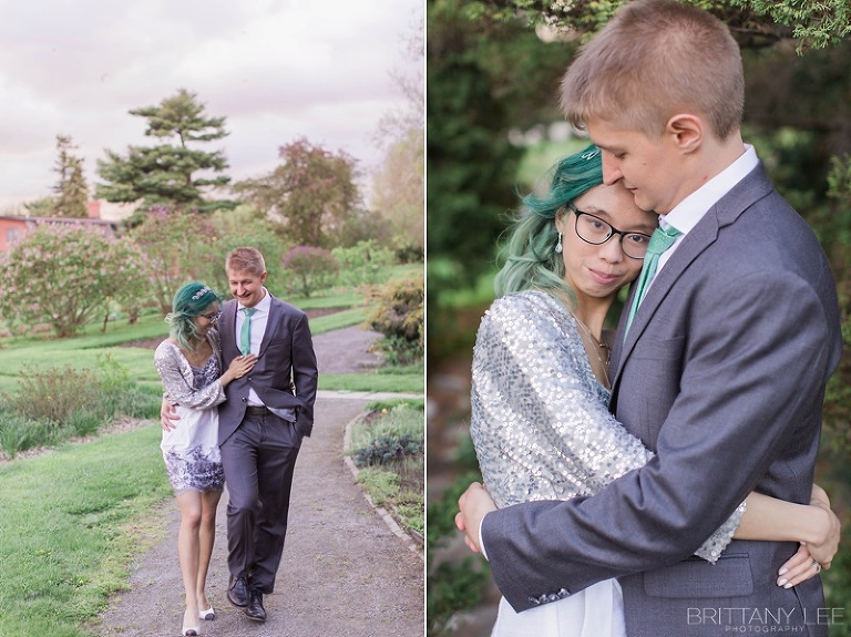 Experimental Farm Wedding Photos -  Bride and Groom in Ornamental Gardens