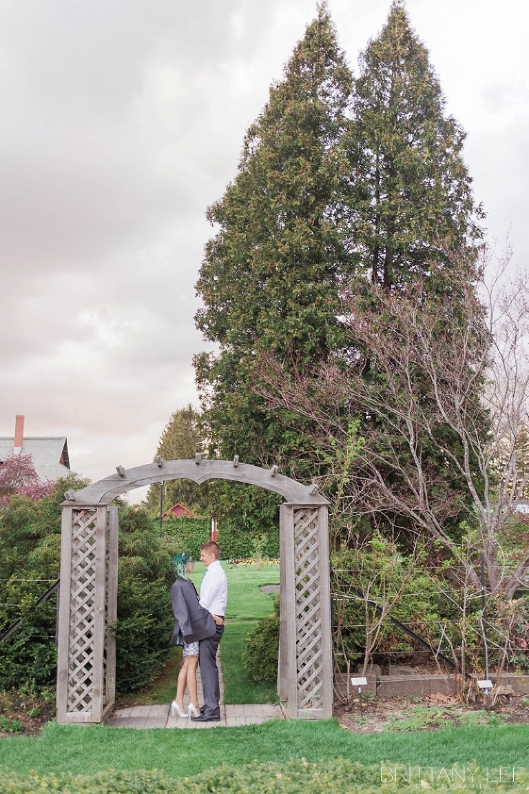 Experimental Farm Wedding Photos -  Bride and Groom in Ornamental Gardens