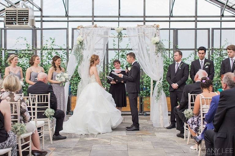 Bride and Groom at White Alter at Aquatopia - Ottawa wedding photos