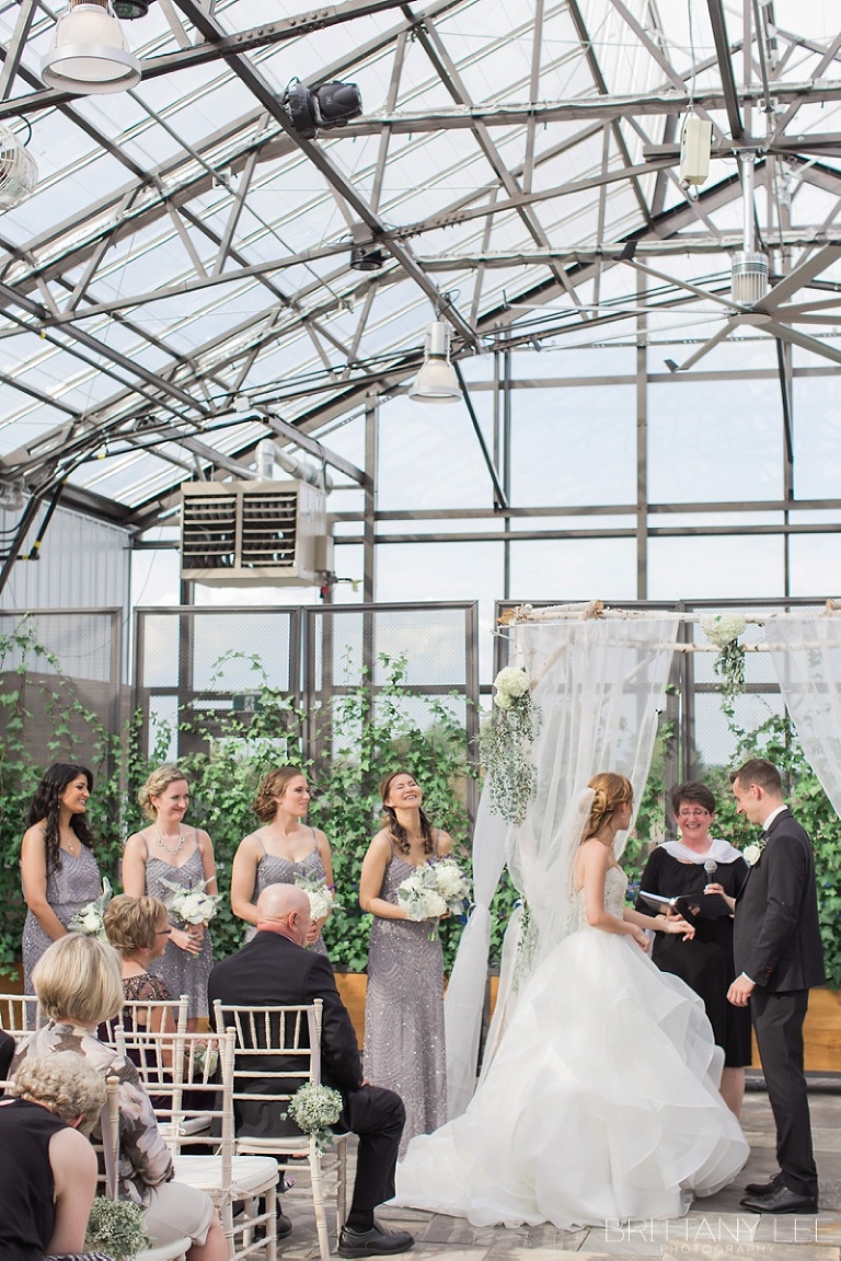 Bride and Groom at White Alter at Aquatopia - Ottawa wedding photos